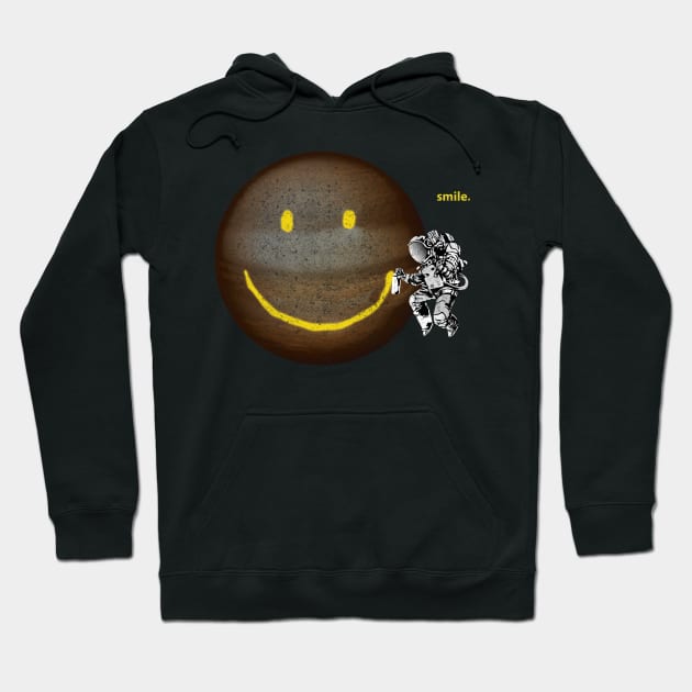 Big smiley face on the moon tagged by Spaceman Hoodie by BOEC Gear